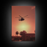 Helicopter, Chopper, Aviation Art, Helicopter Gifts, Canvas Print, Wall Hanging, Portrait Art, House Wall Art, Family Room Art, RV Decor