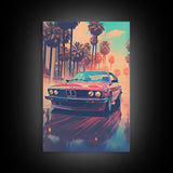 Red Sports Car, Classic Car Wall Art, Canvas Print, Wall Hanging, Portrait Art, Car Lover Gift, Above Bed Decor, Dorm Room Art, Office Decor