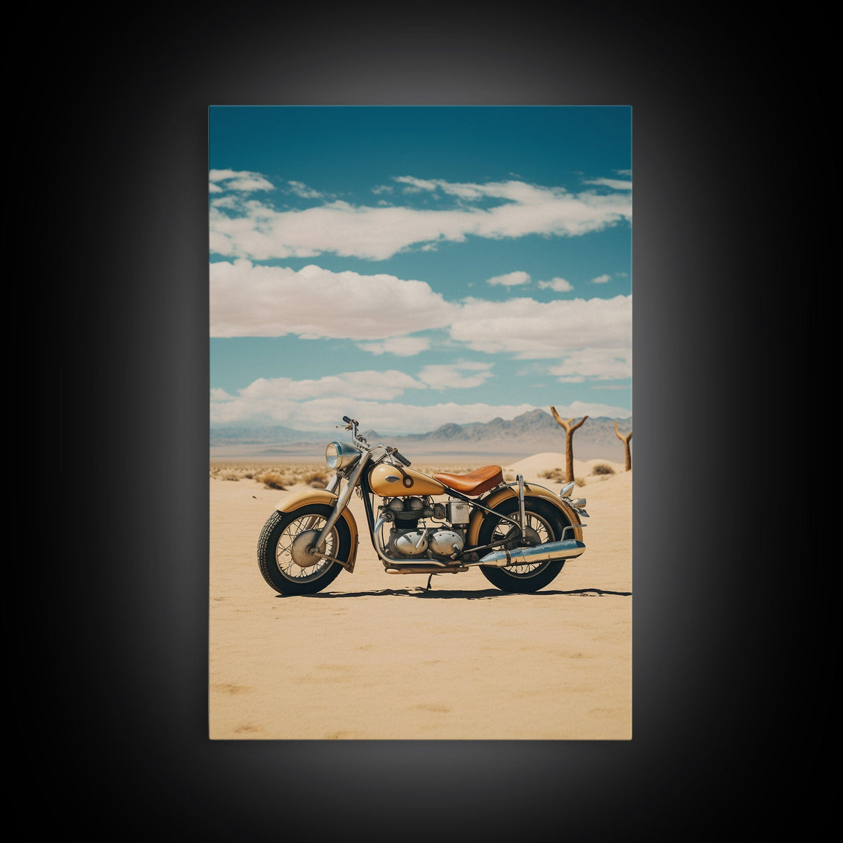 Motorcycle Wall Art, Man Cave Wall Art, Canvas Print, Wall Hanging, Portrait Art, Gift For Friend, Tiny House Decor, Home Decor Prints