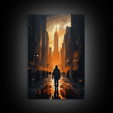 Dystopian Art, City, Urban Art, Cityscape Art, Canvas Print, Wall Hanging, Portrait Art, Gift For Coworker, Video Game Art, Tiny House Decor