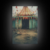 Carnival Art, Circus Tent, Minimalist Art, Canvas Print, Wall Hanging, Portrait Art, Creepy Wall Decor, Spooky Art Print, Modern Prints