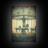 Carnival Art, Circus Print, Carousel Art Print, Canvas Print, Wall Hanging, Portrait Art, Spooky Room Decor, Entryway Prints, Home Wall Art