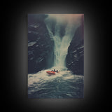 Waterfalls Wall Art, Boat Art, Adventure, Canvas Print, Wall Hanging, Portrait Art, Nature Wall Art, Living Room Prints, Housewarming Gift