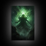 The Call Of Cthulhu - Portrait Of The Grim Reaper - Framed Canvas Print - Halloween Decor - Halloween Clearance - HP Lovecraft