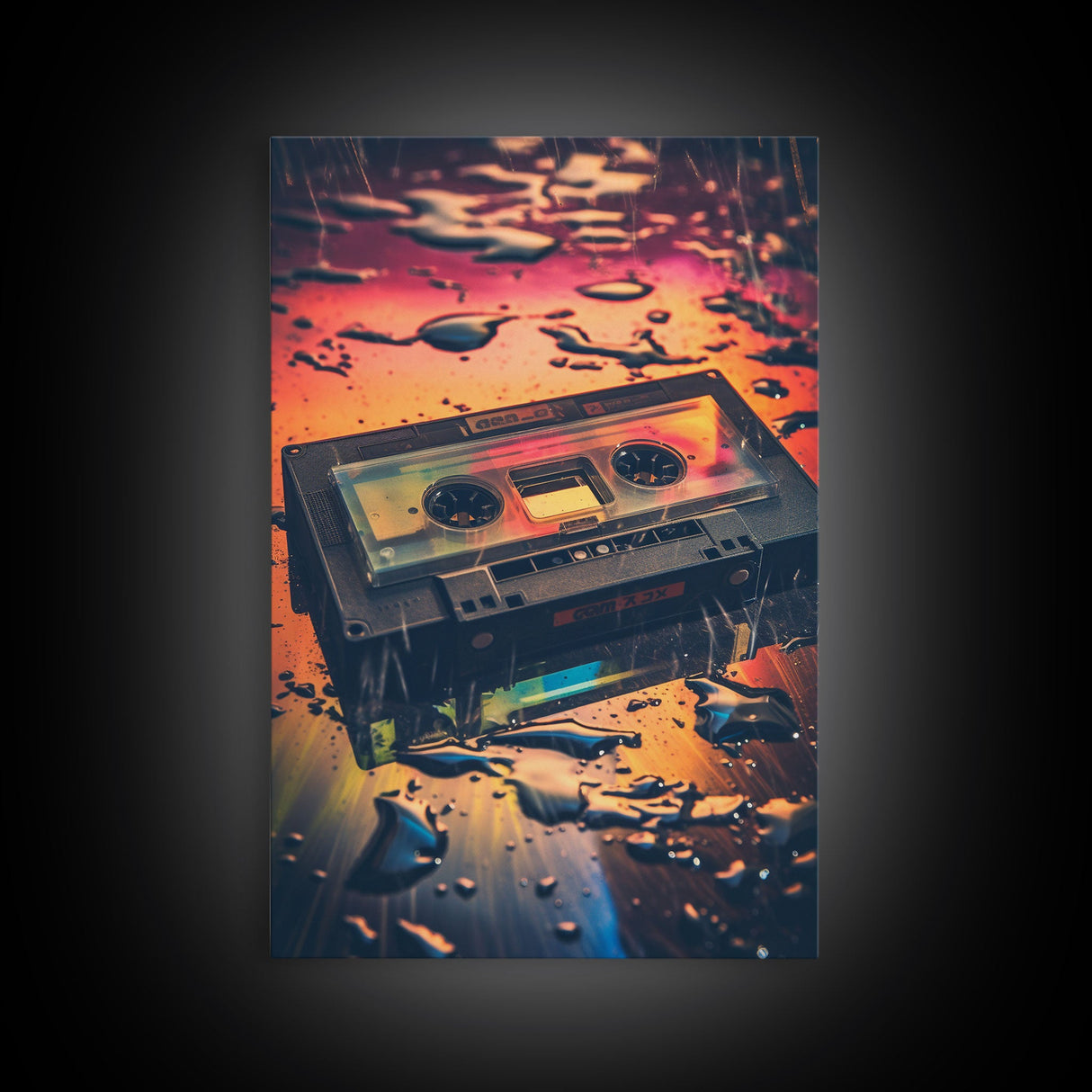 Retro 80s Cassette Tape Art, Framed Canvas Print, Custom Cassette Tape Wall Art, Cassette Tape Decor, Mix Tape Wall Art