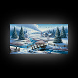 Scenic Winter Wonderland Framed Canvas Print | Winter Decor | Winter Centerpiece Above Mantle Or Sofa | Christmas Decor