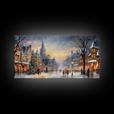 Retro Christmas Winter Wonderland Framed Canvas Print - Christmas Decoration - Christmas Art - Christmas Living Room Decor