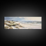 Panoramic Ocean Beach canvas prints Sea landscape Nautical photo Coastal Framed Art Sea wave canvas Extra large wall art Ready to hang