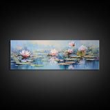 Water Lily Framed Canvas Print, Water Lily, Lily Pad Print, Lily Print, Wall Art, Wall Decor, Spa art, Tranquil Art, Water Lily Art