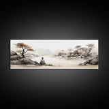 Yoga Studio Wall Decor, Framed Canvas Print, Christmas Gift, Spiritual Boho Decor, Zen Wall Decor, Meditation Art