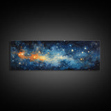Framed Canvas Print Of The Universe, Space Exploration, Galaxy Print, Astronomical Gift, Room Decor, FREE SHIPPING