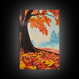 Framed Canvas Print of Vibrant Autumn Tree and Leaves, Seasonal Wall Art, Fall Decor, Gift Idea, Modern Farmhouse, Autumn Landscape Art