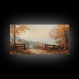 Nostalgic Farmhouse Christmas, Framed Canvas Print, Moody / Seasonal Autumn Centerpiece, Rustic / Primitive Wall Art