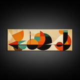 Retro Style MCM Abstract Art, Geometric Patterns, Above Sofa Modern Art, Modern Home Decor, Boho Style Minimalist Wall Art