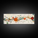 Retro Atomic Age Inspired Abstract Art, Framed Canvas Print, Solar System in Abstract, Mid-century modern Inspired Vintage Art