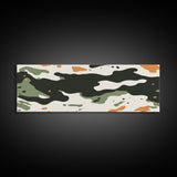 Camoflage, Camo Pattern Wall Art, Framed Canvas Print, Farmhouse Abstract Wall Art, Extra Wide Oversized Wall Art, Cammy Home Decor