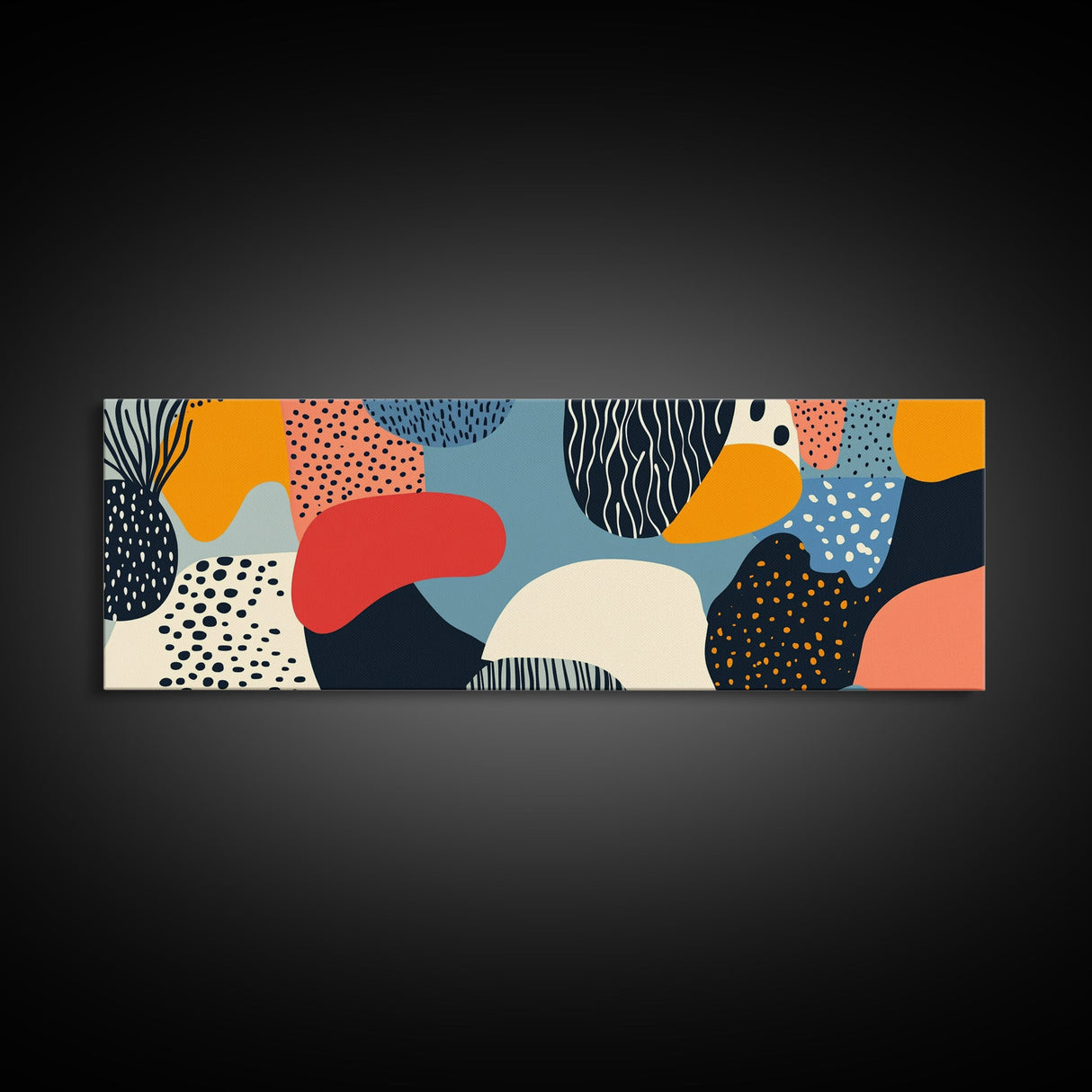 90s Style Retro Abstract Art - Framed Canvas Print - Modern Home Decor - Minimalist Wall Art - Modern Above Sofa Wall Art