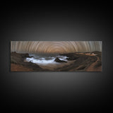 Starry Night Time Lapse Photography Style Print, Panoramic Wall Art, Unique Home Decor, Tilt Of The Earth's Axis