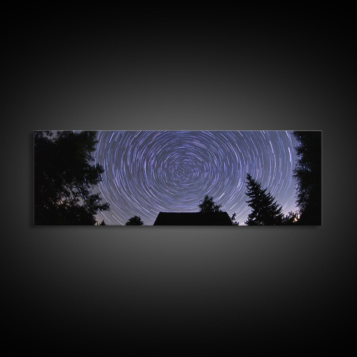 Huge Wall Art Time Lapse Photography Style Print, Panoramic Wall Art, Wood Framed Canvas, Farmhouse Decor, Unique Wall Art