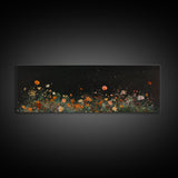Bunch of Wild Flowers Under a Starry Night Sky, Boho Farmhouse, Eclectic Decor, Kitsch Wall Art, Modern Farmhouse Wall Art