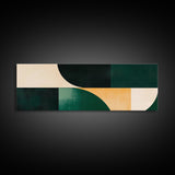 Geometric Mid-Century Modern Wall Art, Framed Canvas Print, Abstract Art, Modern Art, Geometric Patterns, MCM Home Decor, Emerald Green Art