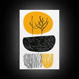 Mid Century Abstract Wall Art, Neutral Art, Gold and Black Wall Art, Boho Style Home Decor, Abstract Art, Modern Home Decor
