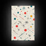 Retro MCM Style Pattern Wall Art, Wood Framed Canvas, Canvas Print, Home Decor, Office Or Bedroom Wall Art, Retro Vibes Decor