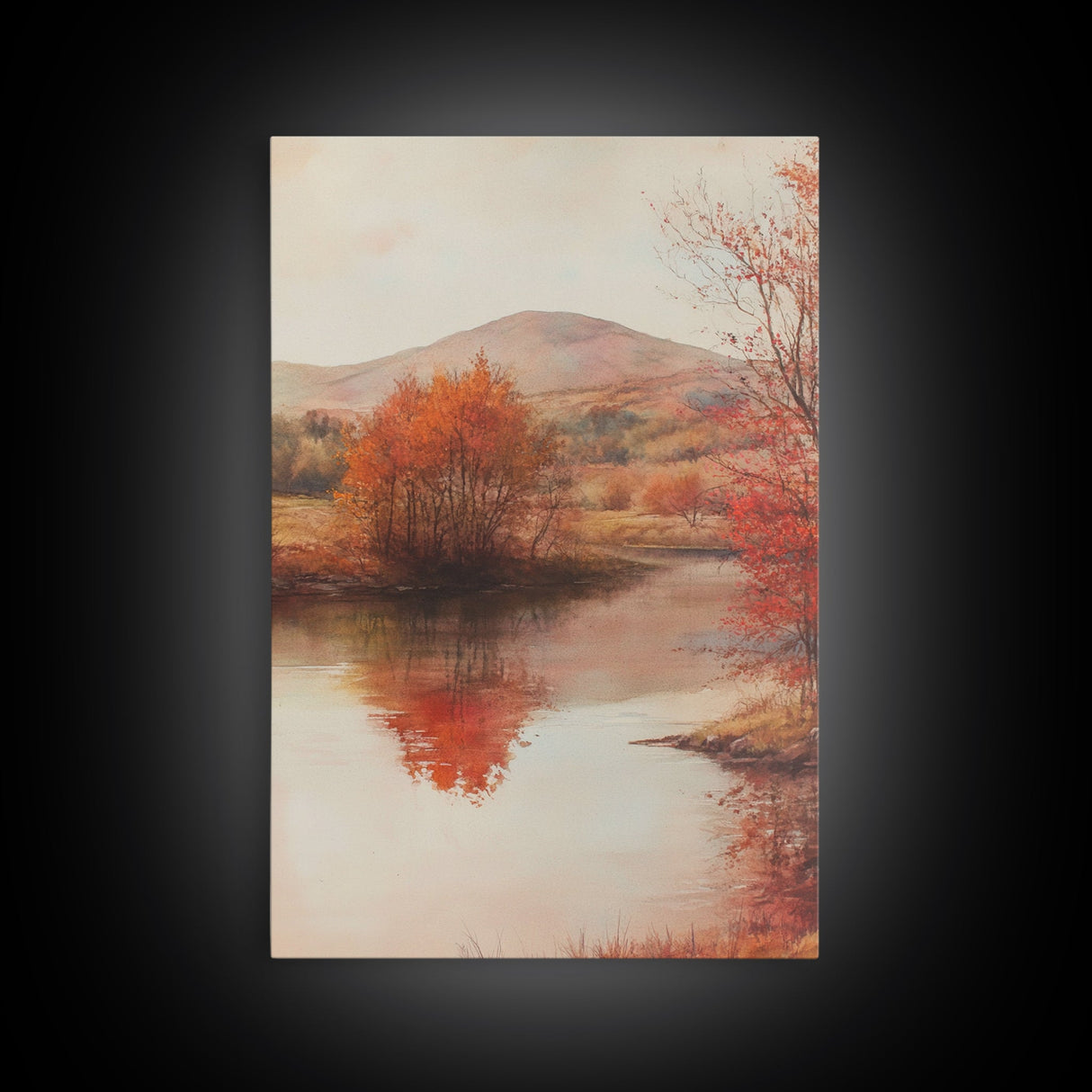 West Texas Desert Landscape, Framed Canvas Print, Fall In The Texas Desert, Desert Landscape Painting, Original Artwork, Minimalist