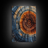 Rustic Home Decor Tree Ring Print, Wood Frame Art, Canvas Print, Abstract Minimalist Modern Farmhouse Wall Art, Living Room Decor