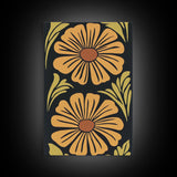 Mid-Century Modern Abstract Flowers, Framed Canvas Print, Style 1