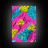 Retro 90s Style Abstract Art Canvas Print Preppy Decor Living Room Or Dorm Room Wall Art