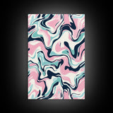 Pink, Black and Turquoise Preppy Wall Art Canvas Print, Girl's Dorm Room Wall Art, Abstract Print, Gift For Mom, Gift For Her