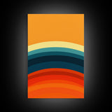 Shades Of The Sun Gradient Painting Print, Wood Framed Canvas, Minimalist Wall Art, Art Deco Inspired Living Room Decor