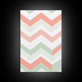 Watercolor Abstract Chevrons Art Print, Framed Canvas Print, Abstract Art Print, Modern Abstract, MCM, Midcentury Modern Decor