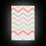 Chevron Zig Zag Pastel Wall Art, Geometric Wood Framed Wall Art, Decorative Wall Accent, Mosaic Wall Decor, Boho Art