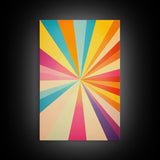 Raspberry Pink, Mikado Yellow, Cerulean and Orange Peel Wall Art, Boho Mid Century Modern Home Decor, Minimalist Canvas Print