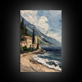Italy Wall Art - Modern Minimalist Home Decor - Italian Seaside Seascape Print - Impasto Style Print - Home Decor