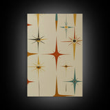 Mid Century Modern Atomic Starburst Retro Wall Art - Atomic Decor - Canvas Print - 50s Style Wall Art - MCM Mid Century Modern Art