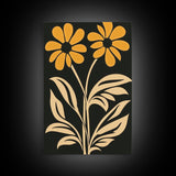 Minimalist Framed Canvas Print Wall Art Botanical Print Flower Wall Art Floral Orange Flower Art Boho Modern Farmhouse Home Decor