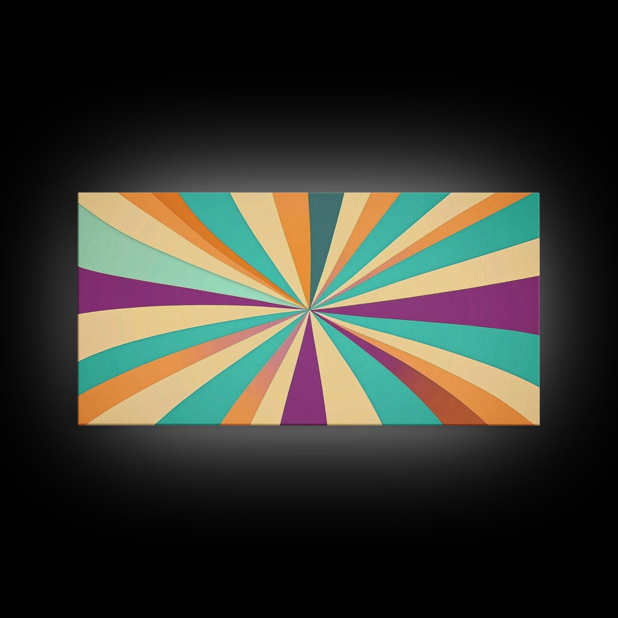 Eclectic Large Original Geometric Mid Century Modern Wall Art Wood Framed Canvas Print, Bright and Colorful Contemporary Art