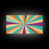 Eclectic Large Original Geometric Mid Century Modern Wall Art Wood Framed Canvas Print, Bright and Colorful Contemporary Art