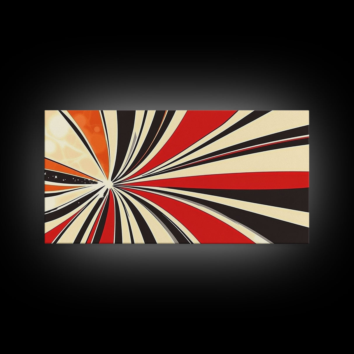 Mid-Century Modern Art Retro Geometric Wall Art Framed Canvas Print Wood Framed Home Decor Modern Abstract Painting