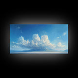 The Salt Flats, Framed Canvas Print, Panoramic Oil Painting Print, Beautiful Home Decor, Living Room Wall Art