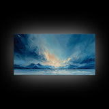 The Arctic - Framed Canvas Print - Wood Framed Wall Art - Landscape Oil Painting - Minimalist Landscape Wall Art