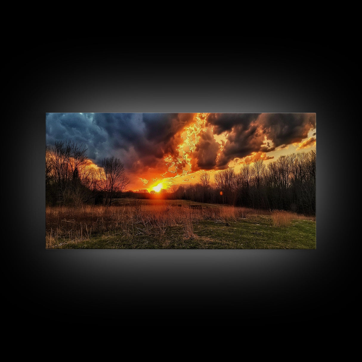 Fields Of East Texas, Framed Canvas Print, Photography Style Landscape Art, Horizontal Decor, Modern Farmhouse Wall Art, Living Room Decor