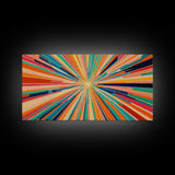 Mid-Century Modern Wall Art - Retro Geometric Wall Art Framed Canvas Print - Modern Abstract Painting Print - Bold and Bright Colors