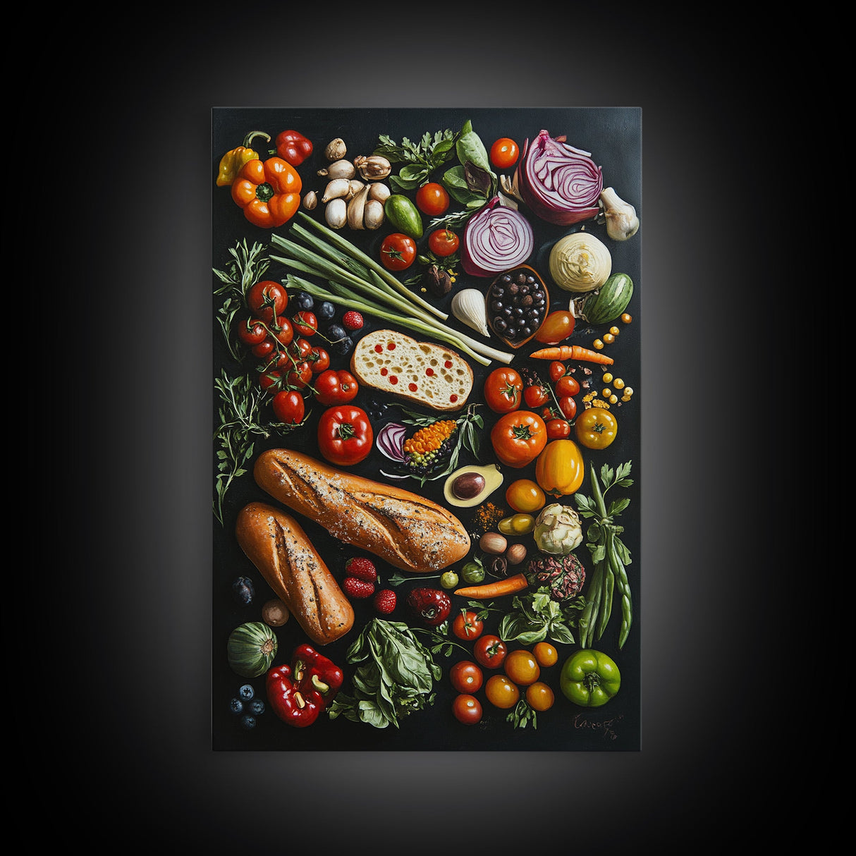Retro Food Wall Art Canvas Print, Kitchen Decor, Kitchen Painting, Dining Room Painting, Modern Farmhouse Wall Art