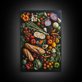 Retro Food Wall Art Canvas Print, Kitchen Decor, Kitchen Painting, Dining Room Painting, Modern Farmhouse Wall Art
