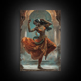 Portrait of Krishna Framed Canvas Print, Krishna Wall Art, Krishna Painting