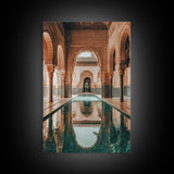 Reflection Pool Framed Canvas Print, Moroccon Wall Art